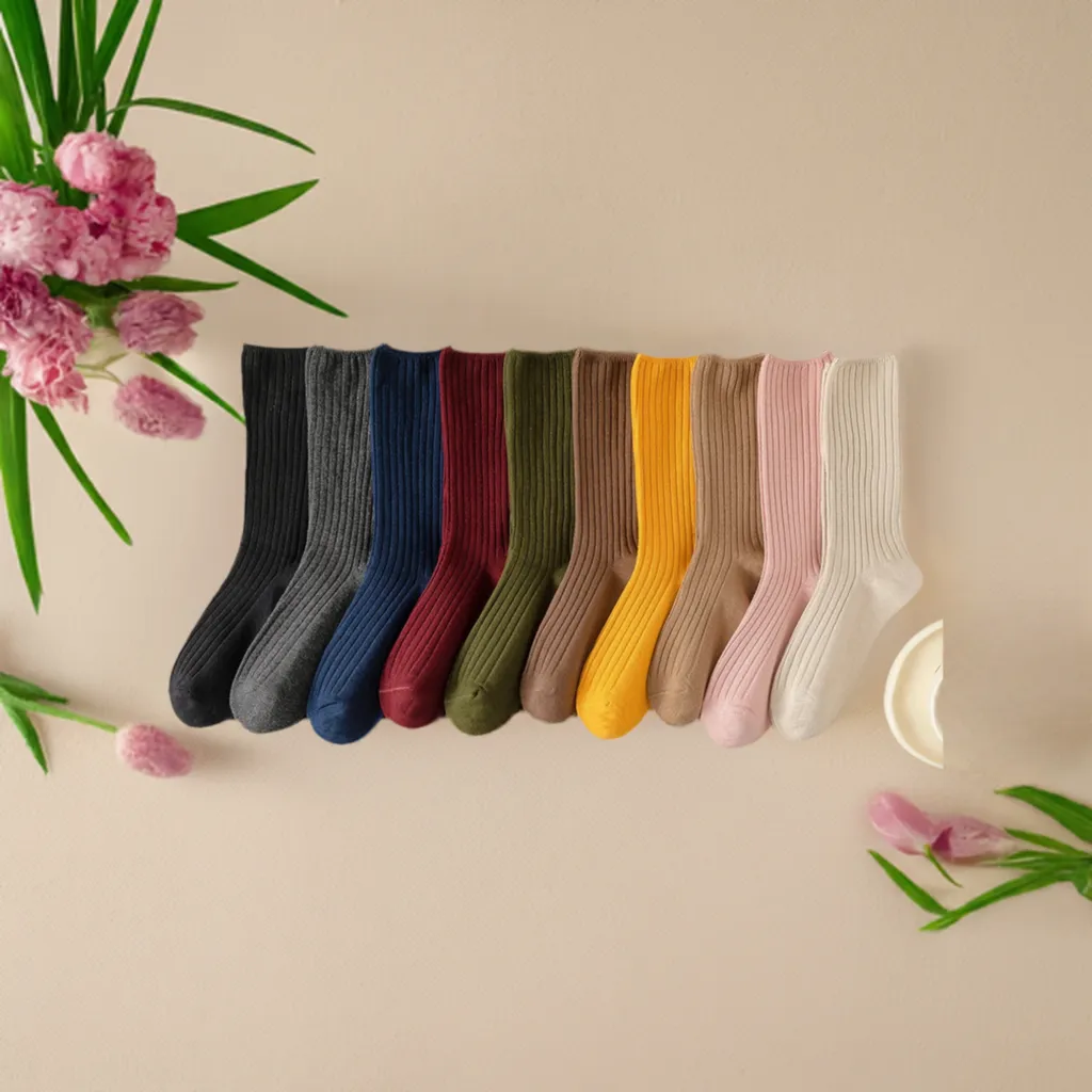 10 Pack Retro Ribbed Socks