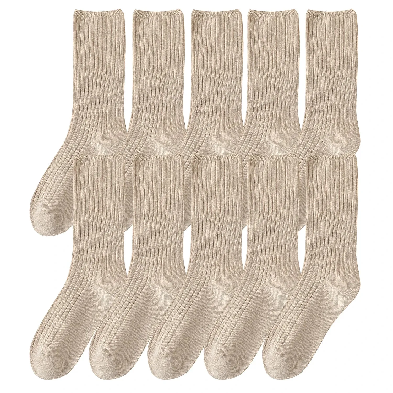 10 Pack Retro Ribbed Socks