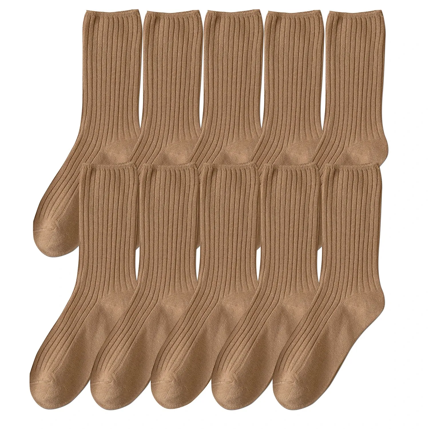 10 Pack Retro Ribbed Socks