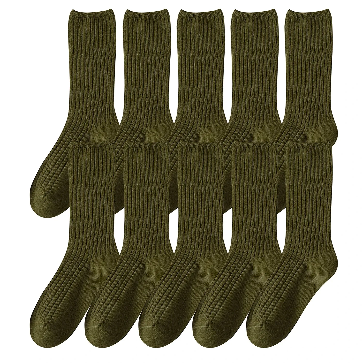 10 Pack Retro Ribbed Socks