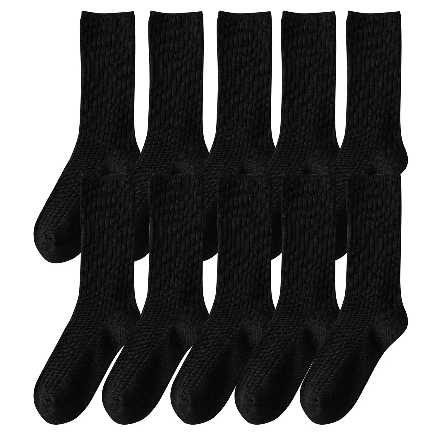 10 Pack Retro Ribbed Socks