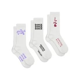 3-PACK TENNIS SOCKS SET - BOOGIE WHITE