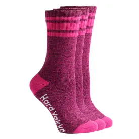 9 Pairs X Hard Yakka Womens Bamboo Work Socks Pink Marle