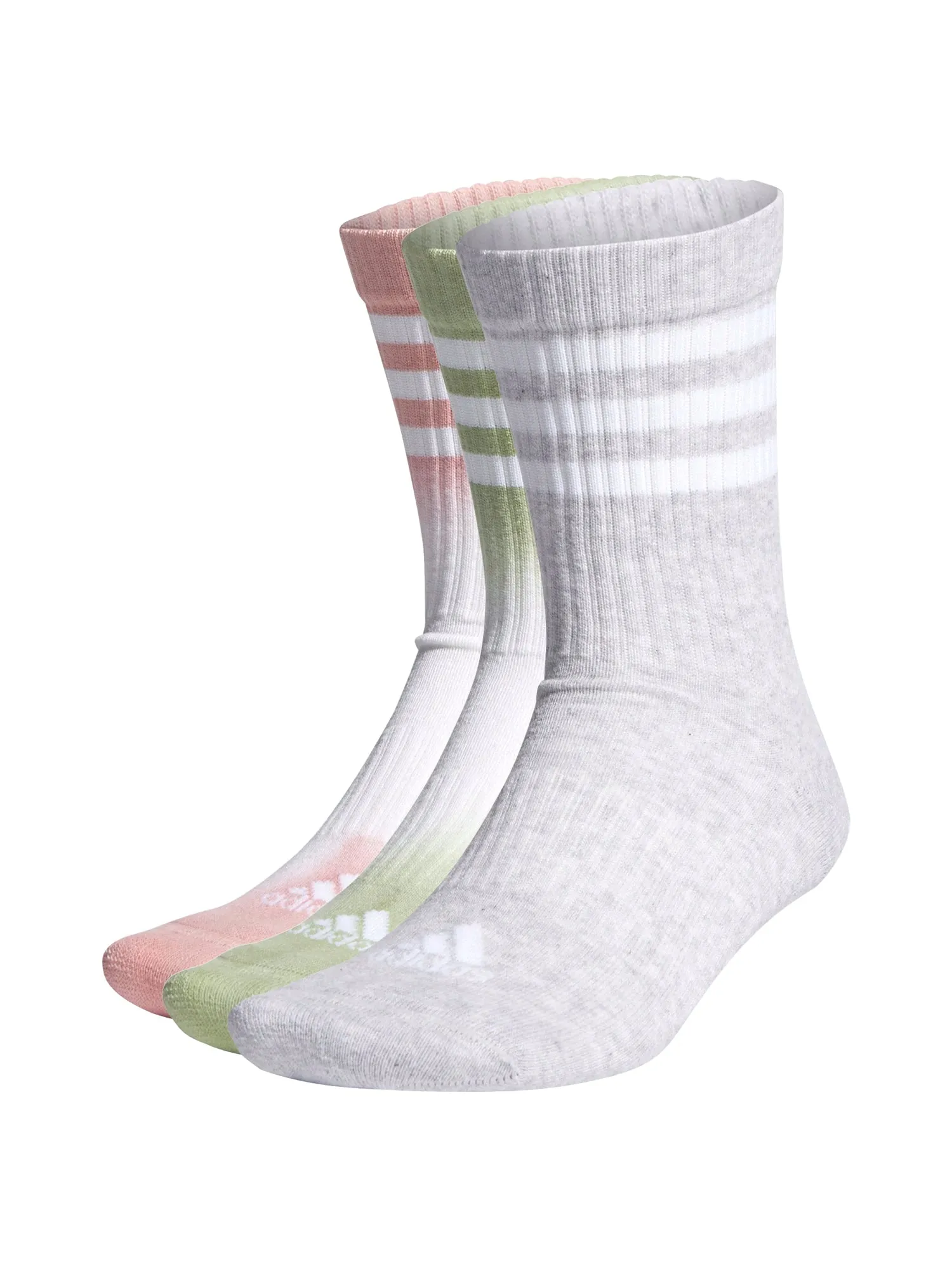 ADIDAS 3-STRIPES DYE CREW SOCKS - 3 PACK - CLEARANCE