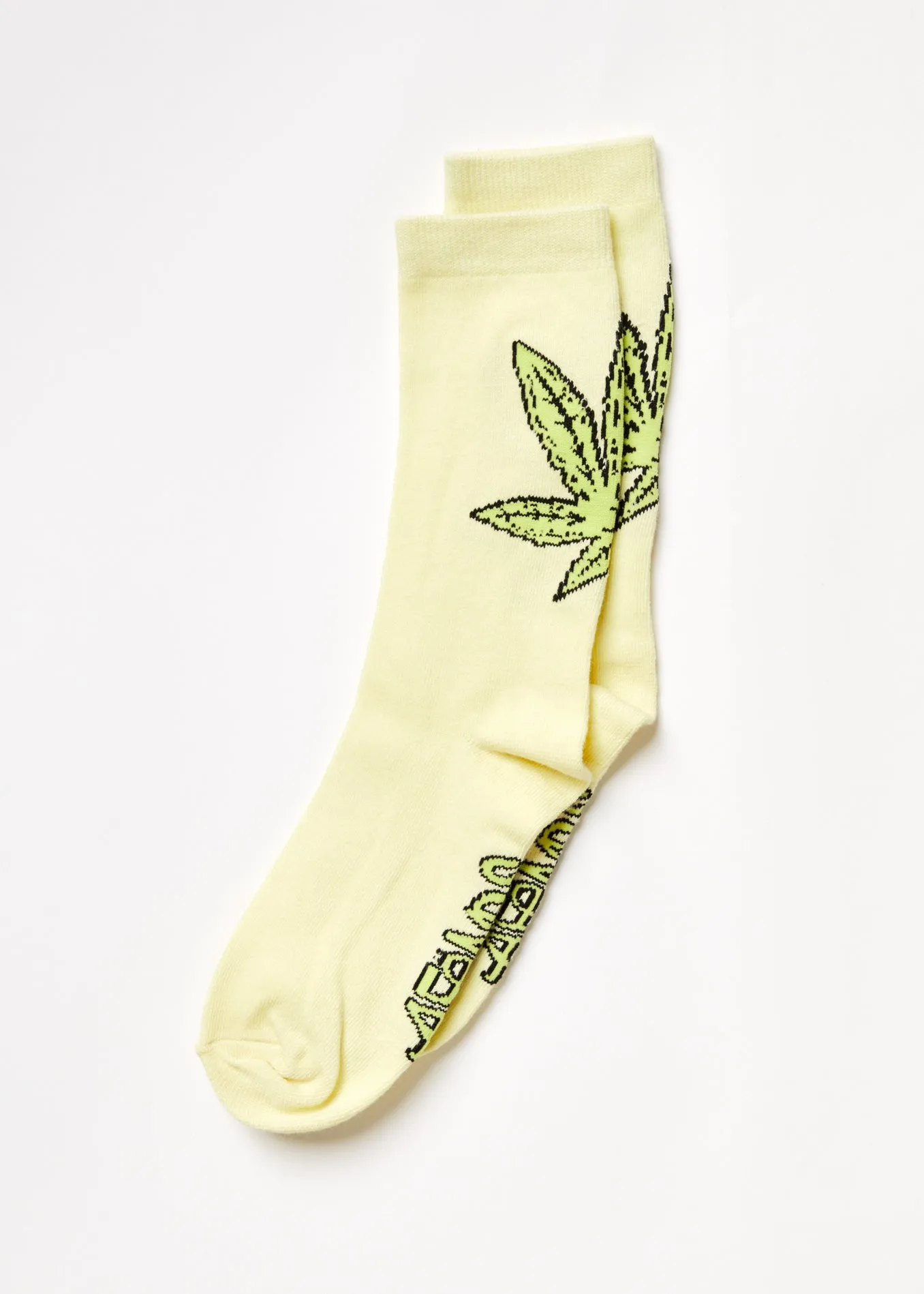 AFENDS Unisex Coasting - Crew Socks - Citron