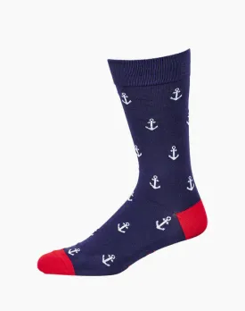 Anchor | Navy | Men's Bamboo Socks