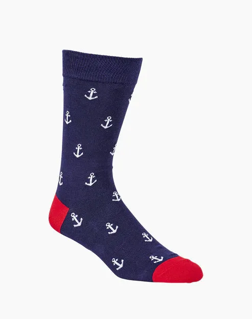 Anchor | Navy | Men's Bamboo Socks