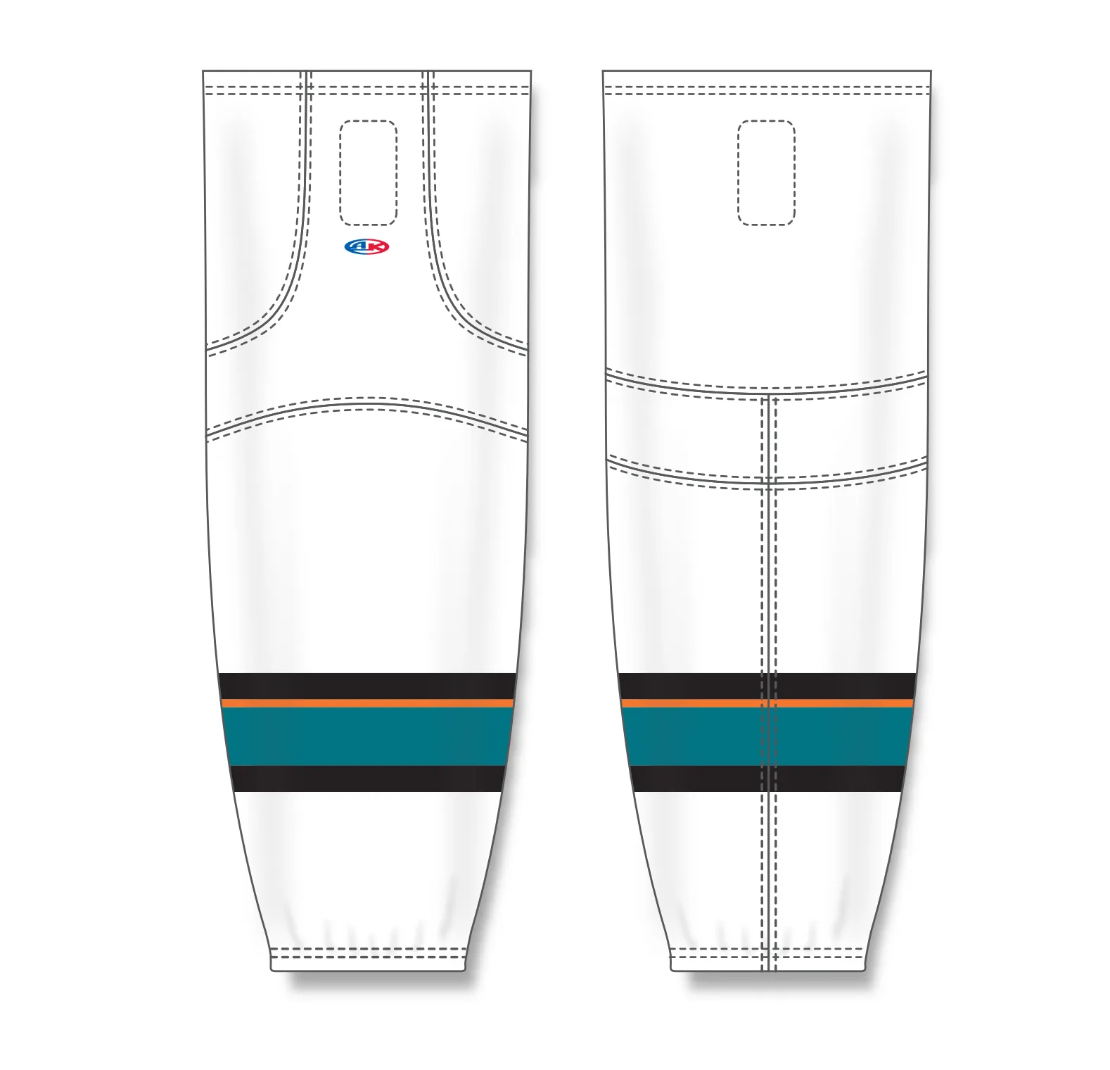 Athletic Knit (AK) HS2100-467 2013 San Jose Sharks White Mesh Ice Hockey Socks