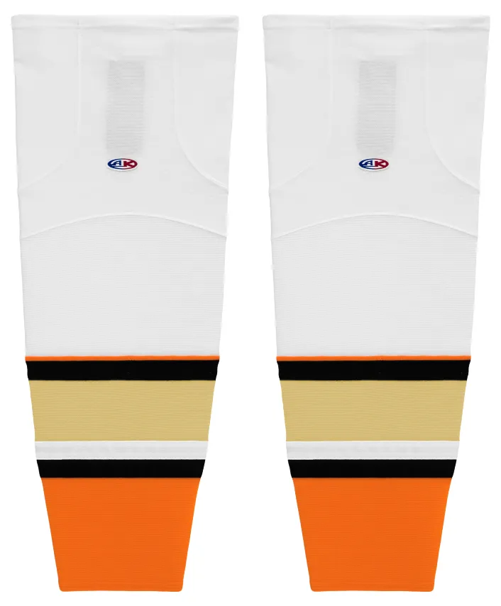 Athletic Knit (AK) HS2100-539 2014 Anaheim Ducks White Mesh Ice Hockey Socks