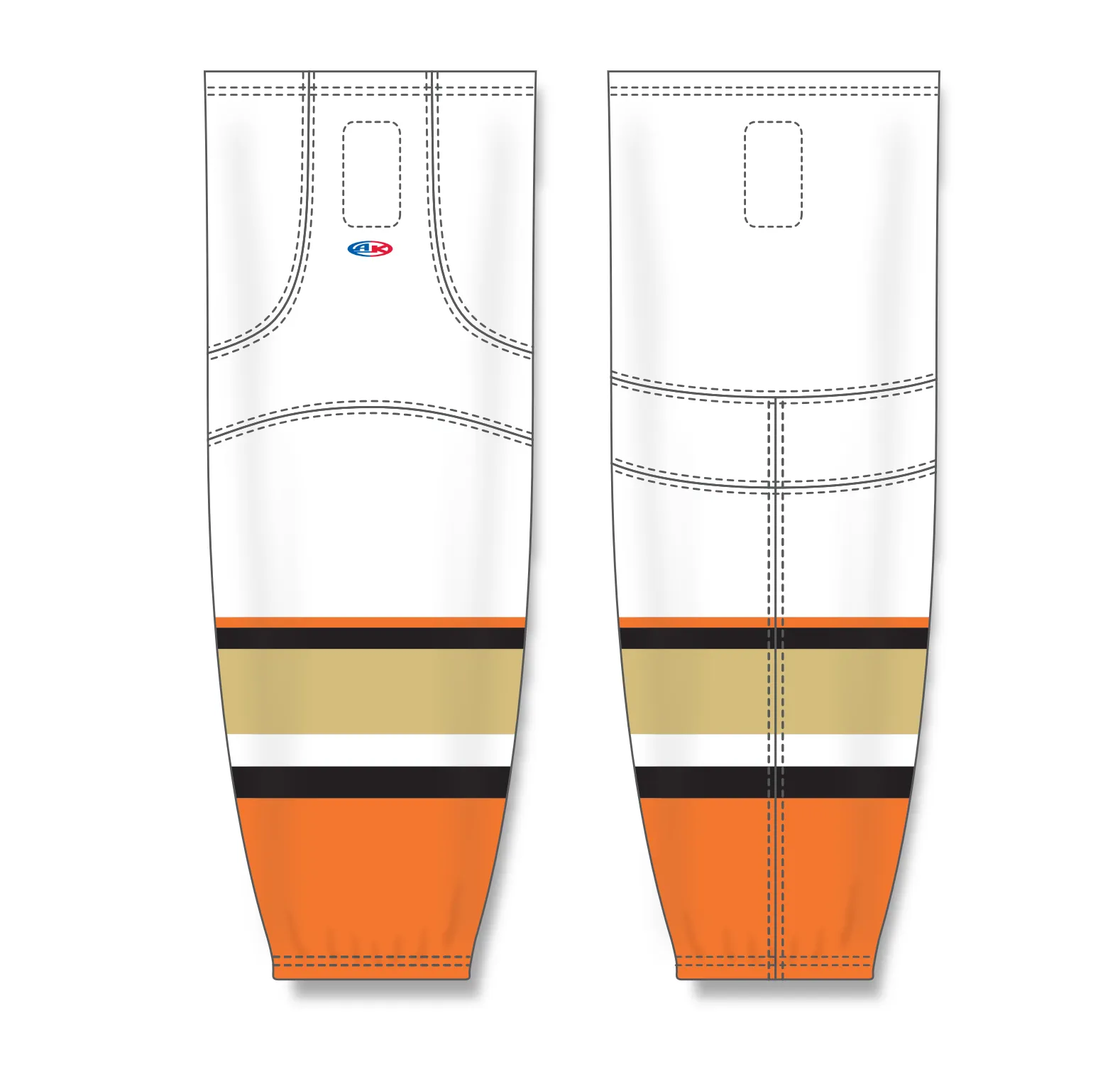 Athletic Knit (AK) HS2100-539 2014 Anaheim Ducks White Mesh Ice Hockey Socks