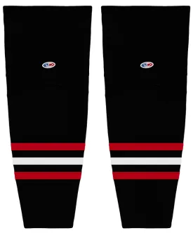 Athletic Knit (AK) HS2100-614 New Chicago Blackhawks Third Black Mesh Ice Hockey Socks