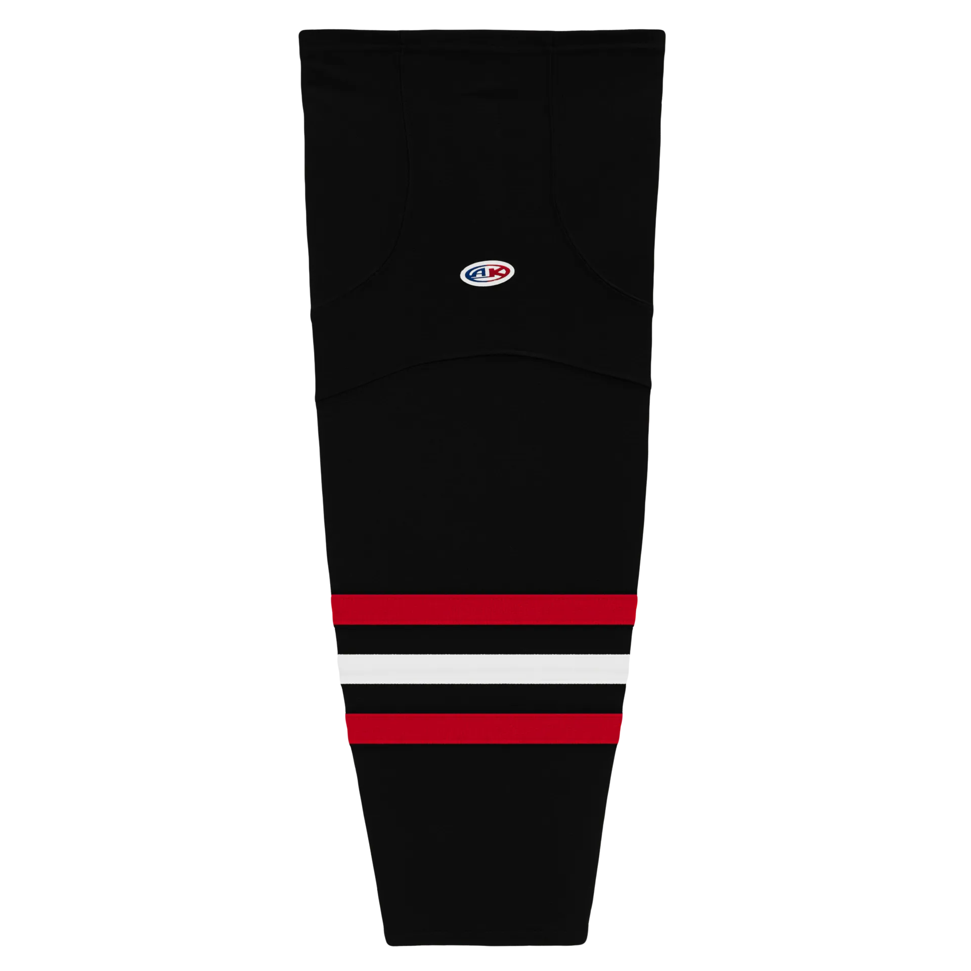 Athletic Knit (AK) HS2100-614 New Chicago Blackhawks Third Black Mesh Ice Hockey Socks