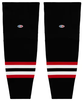 Athletic Knit (AK) HS2100-936 2009 Ottawa Senators Third Black Mesh Ice Hockey Socks