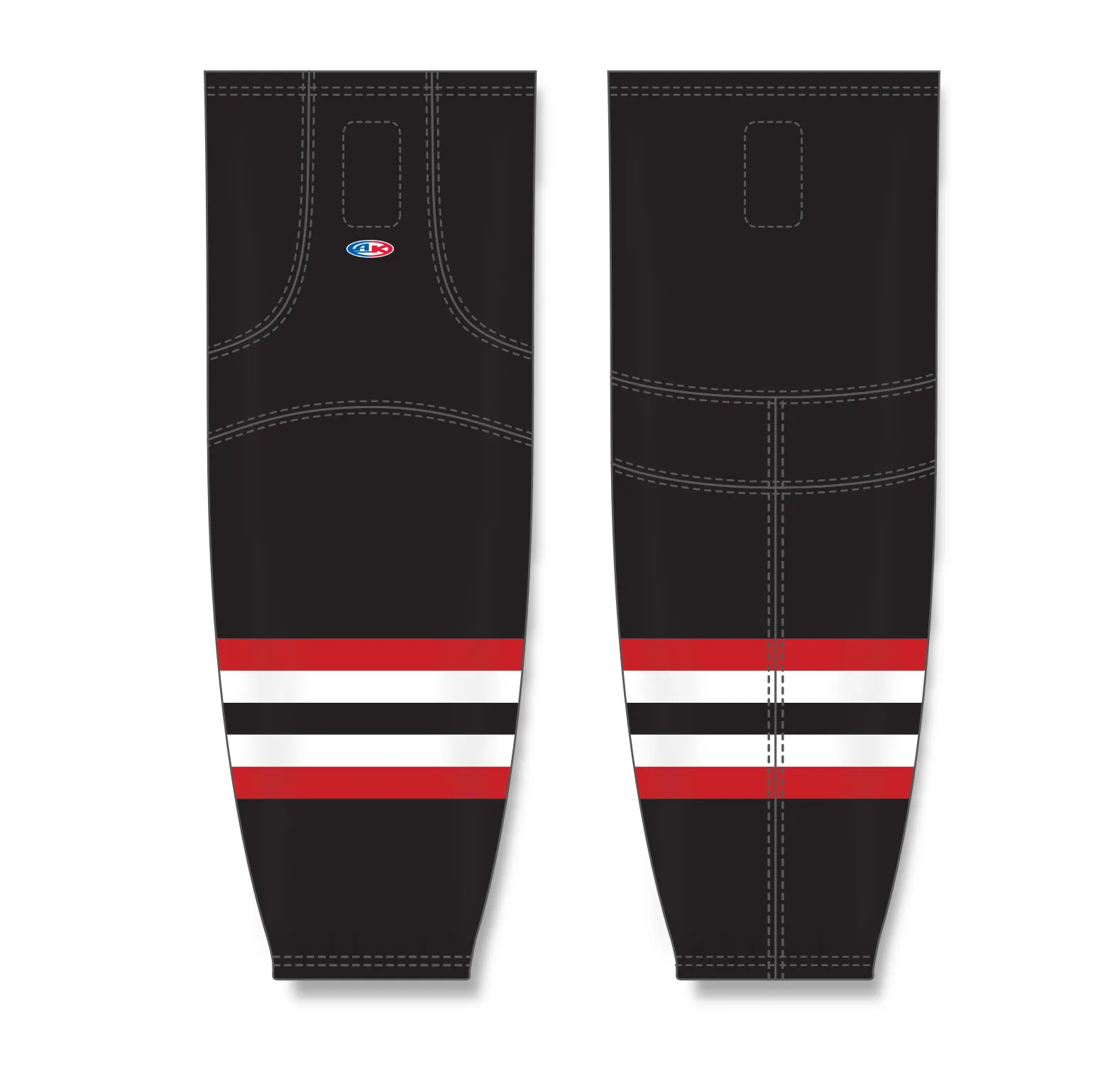 Athletic Knit (AK) HS2100-936 2009 Ottawa Senators Third Black Mesh Ice Hockey Socks