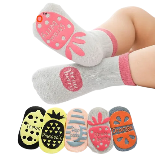 Baby Unisex Cotton & Silicone Non-Slip Socks