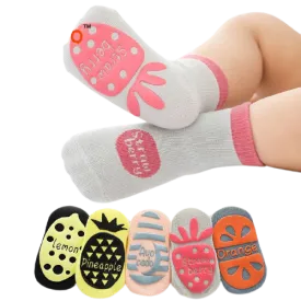 Baby Unisex Cotton & Silicone Non-Slip Socks