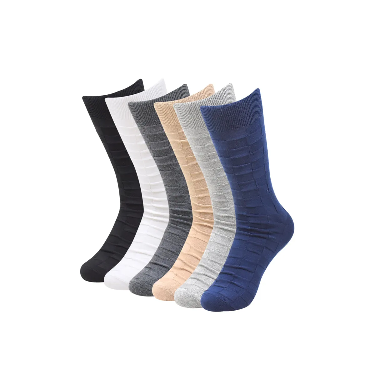 Balenzia Men's Cotton Crew Socks-(Pack of 6 Pairs/1U)