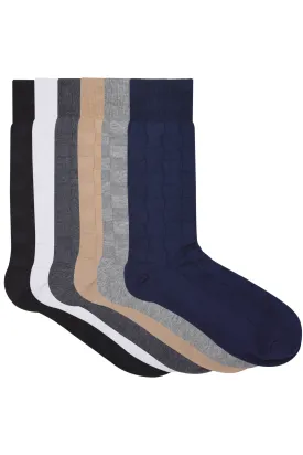 Balenzia Men's Cotton Crew Socks-(Pack of 6 Pairs/1U)