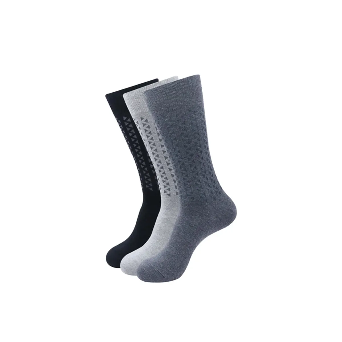 Balenzia Men's Cotton Crew/Calf length socks-(Pack of 3 Pairs/1U) (Black,L.Grey,D.Grey)