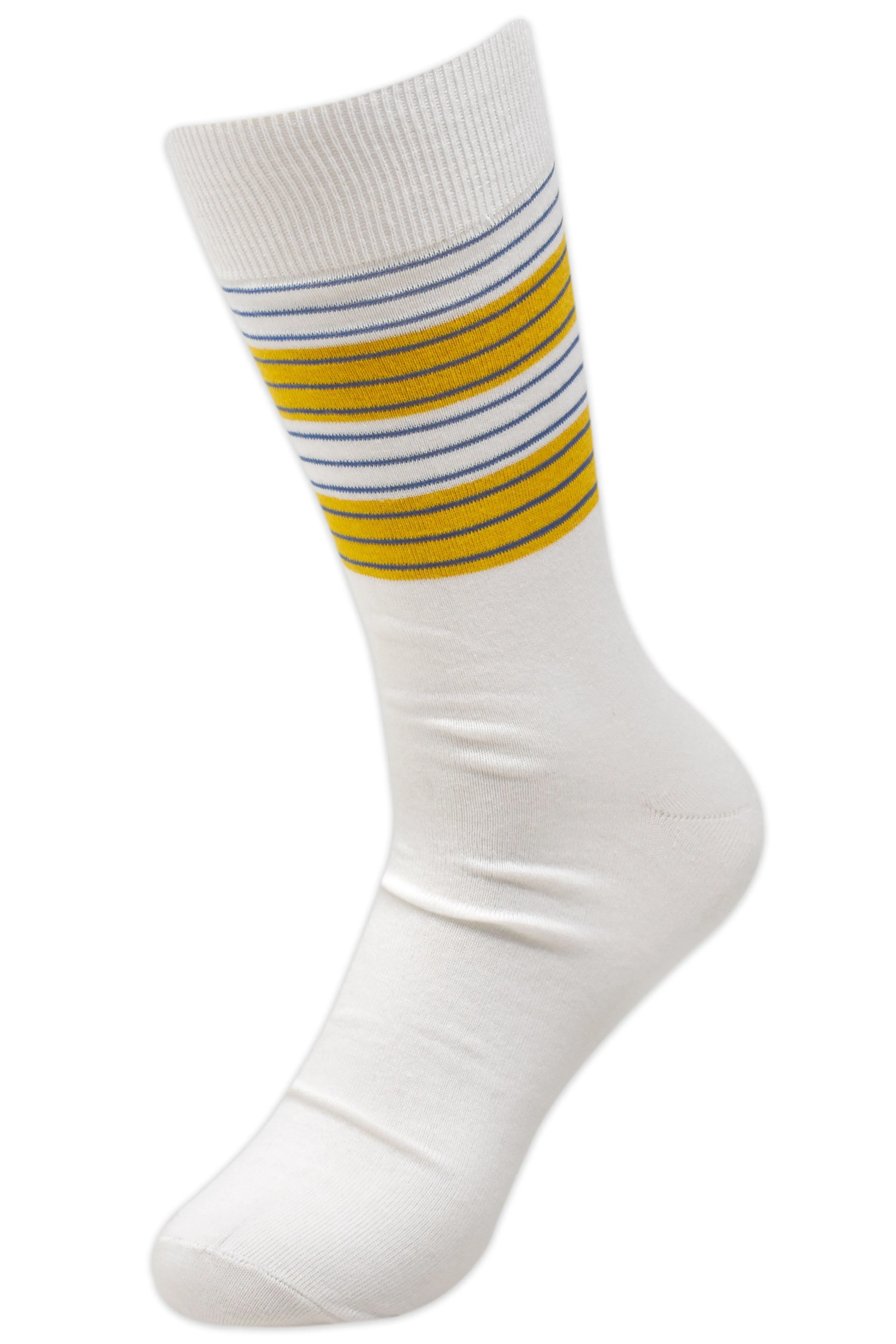 Balenzia Men's Striped Cotton Crew Socks-3 Pair/1U Pack