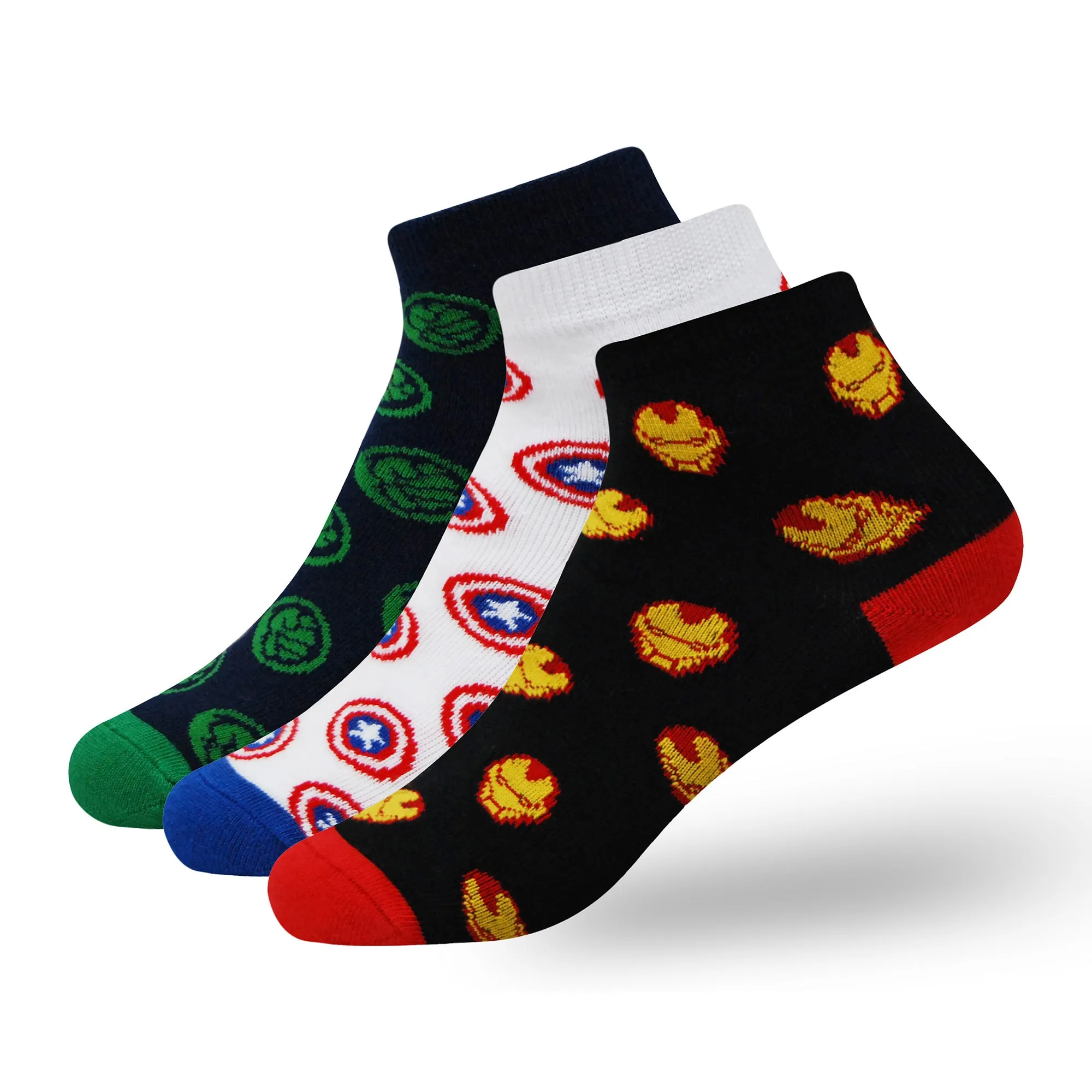 BALENZIA X MARVEL HIGH ANKLE SOCKS FOR KIDS | PACK OF 3 PAIRS/1U