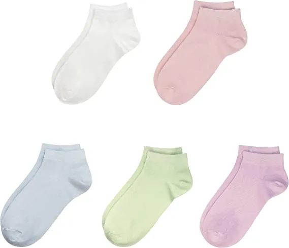 Bamboo School Socks Ankle Super Soft School Kids Socks Stretch Cuffs Athletic Socks Odor Resistant Anti-odor 5 Pairs