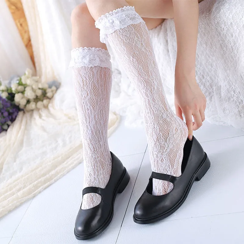 [Basic] Lolita Fairy Lace below knee socks