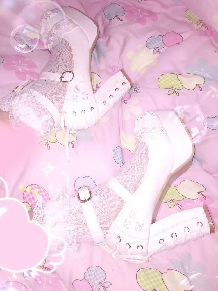 [Basic] Lolita Fairy Lace below knee socks