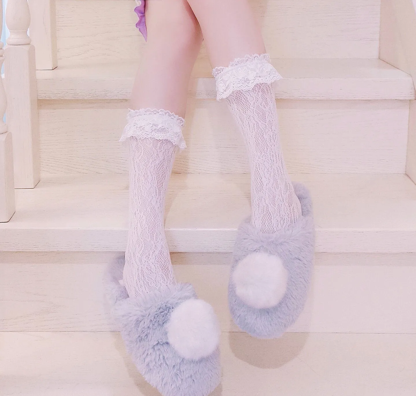 [Basic] Lolita Fairy Lace below knee socks