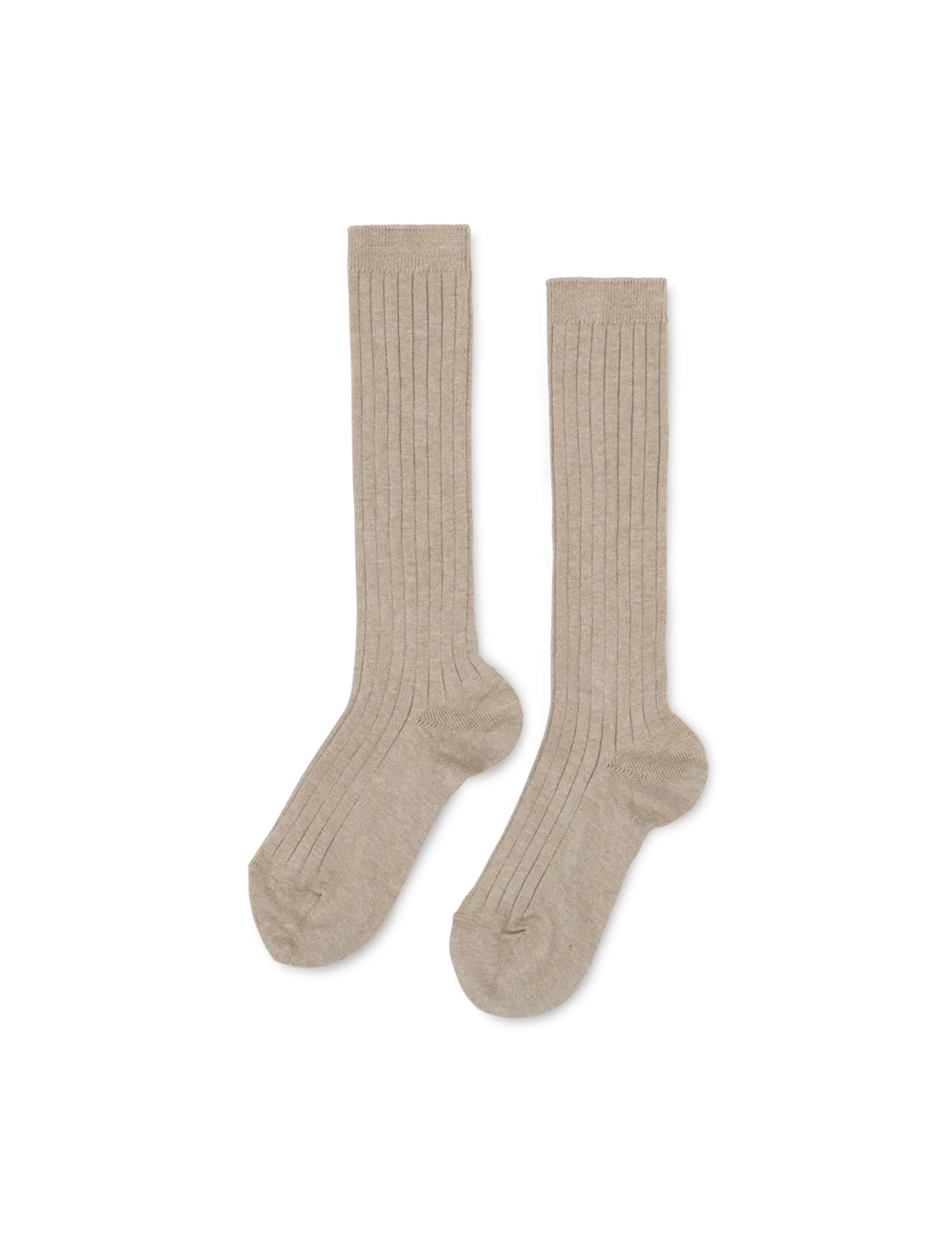 Basic Rib Knee High Socks - Nougat