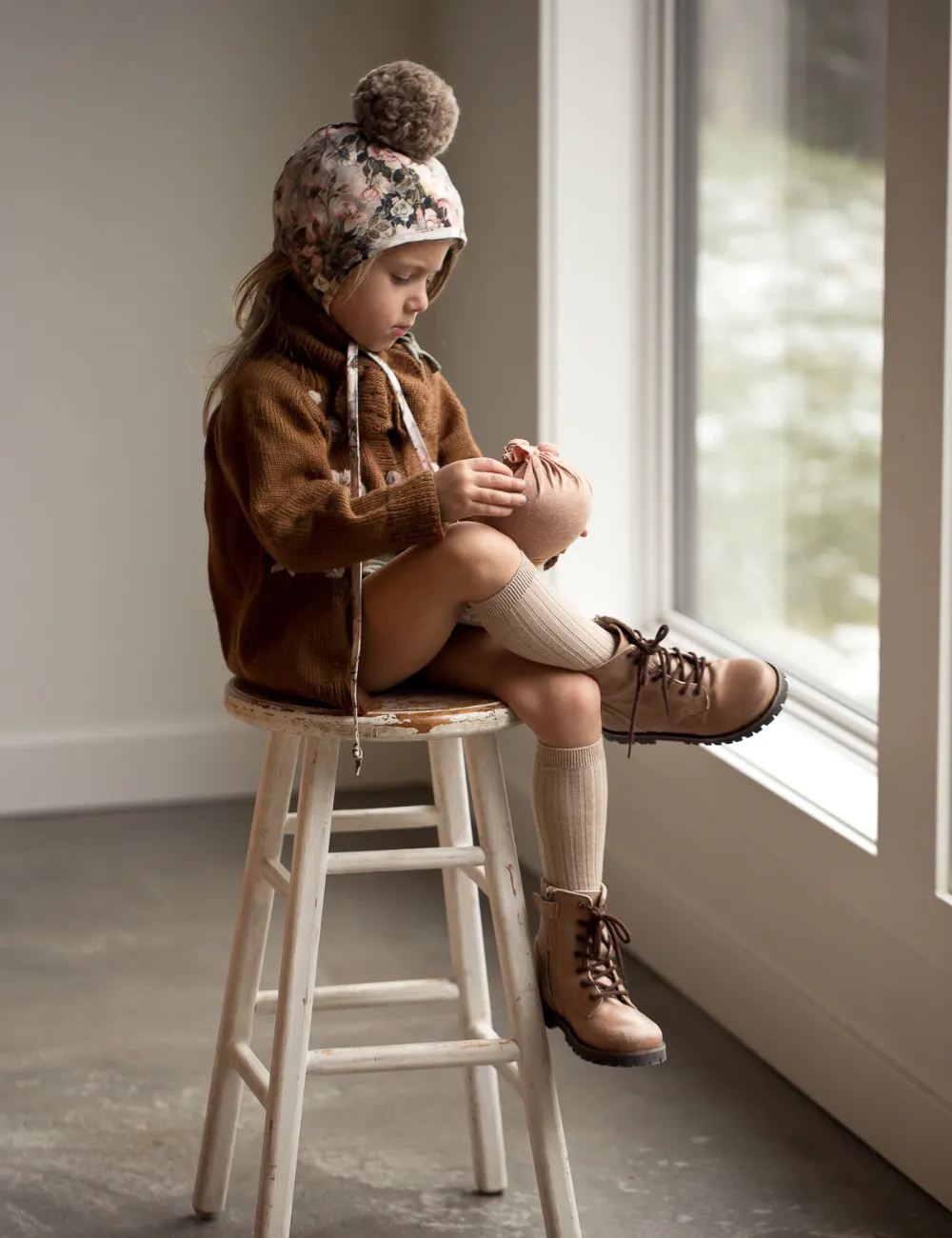 Basic Rib Knee High Socks - Nougat