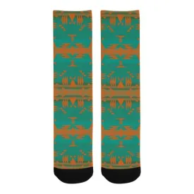 Between the Mountains Deep Lake Orange Trouser Socks