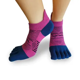 Bprimal Performance Five-Toe Socks - Womens - Regular Weight - No-Show - Pink/Navy