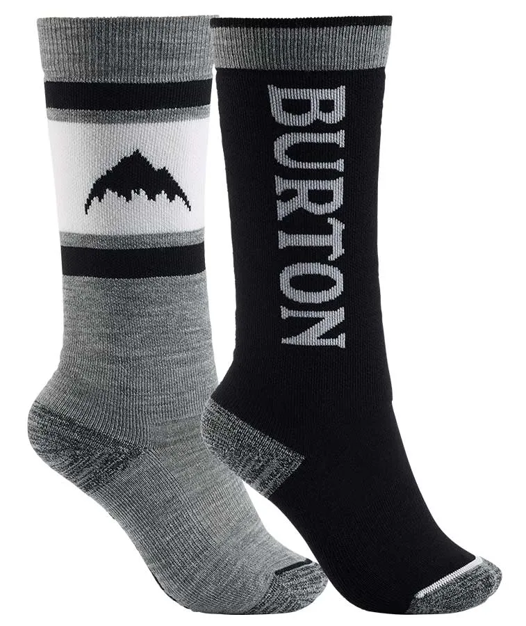 Burton Kids' Weekend Midweight Sock 2-Pack - True Black 2022