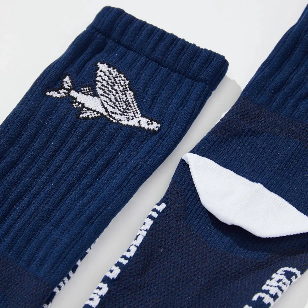 CAFE DU CYCLISTE Gravel Cycling Socks - Flying Fish Navy