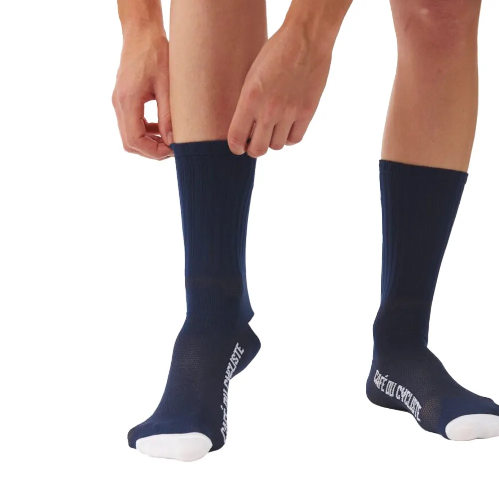 CAFE DU CYCLISTE Gravel Cycling Socks - Flying Fish Navy