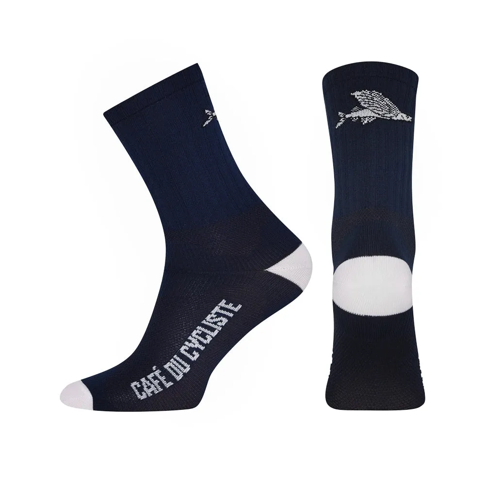 CAFE DU CYCLISTE Gravel Cycling Socks - Flying Fish Navy