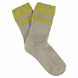 Cashmere Stripes Socks Women - Beige / Green