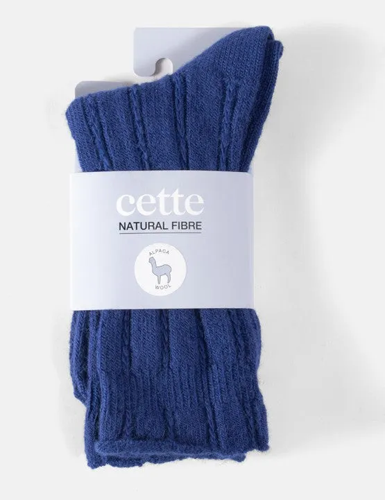 Cette Alpaca Wool Sock 258-12 Blue