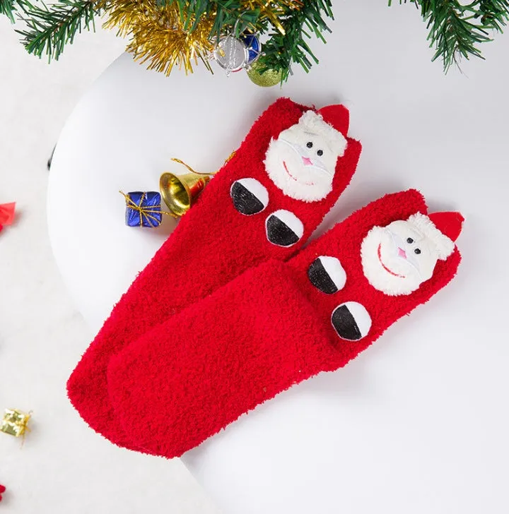 Christmas Tree Fuzzy Plush Socks