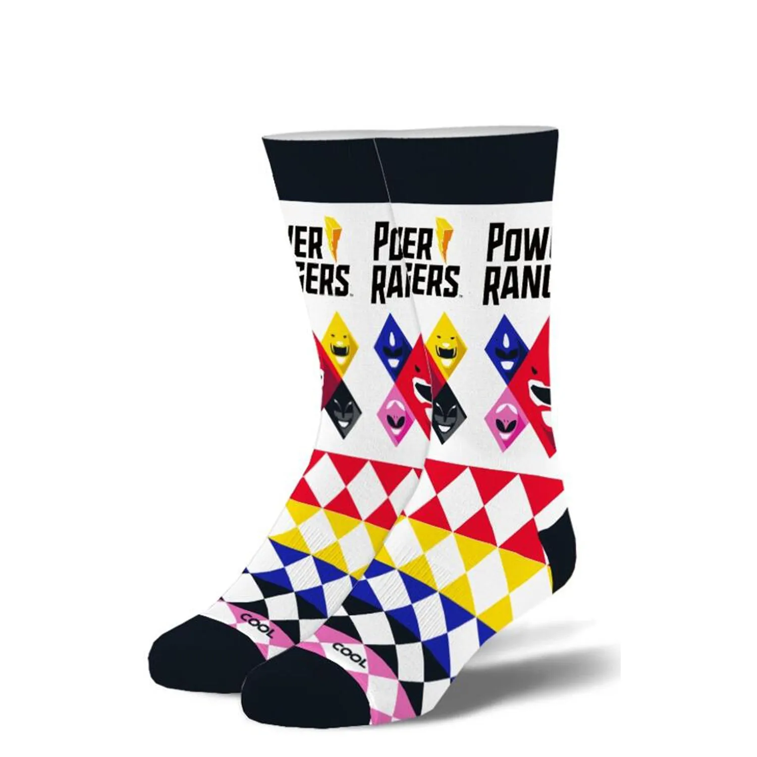 Cool Socks Kids Crew Socks - Power Rangers Team (7-10 Years Old)