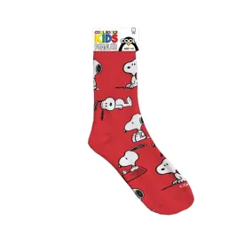 Cool Socks Kids Crew Socks - Snoopy Red (7-10 Years Old)