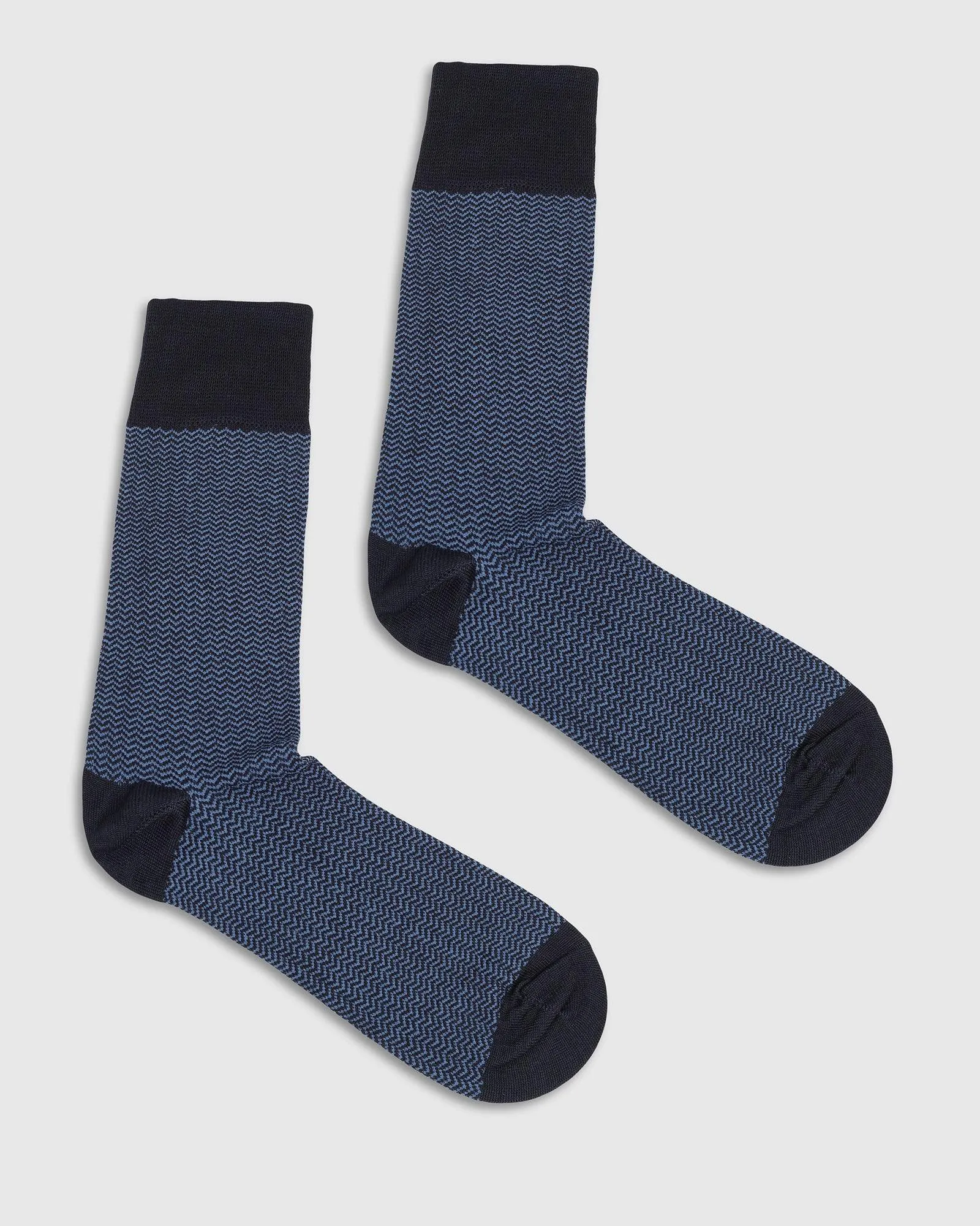 Cotton Dark Navy Printed Socks - Tusken