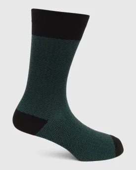 Cotton Green Printed Socks - Tusken