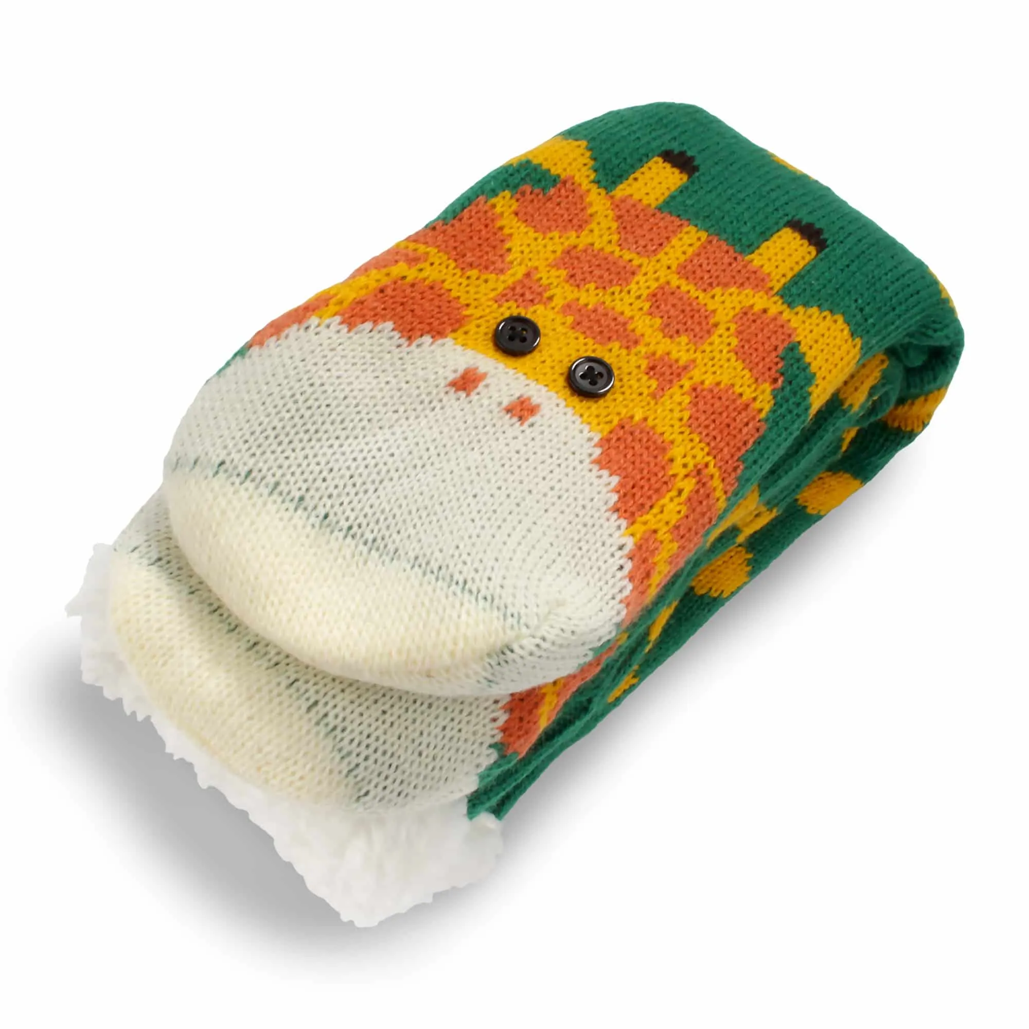 Extra Thick Fuzzy Thermal Fleece-lined Knitted Non-skid Animal Crew Socks - 3 Pair