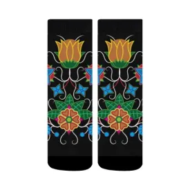 Floral Beadwork-02 Crew Socks