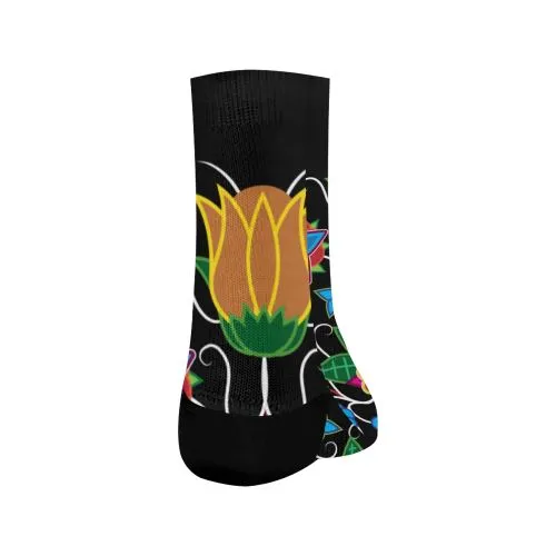 Floral Beadwork-02 Crew Socks