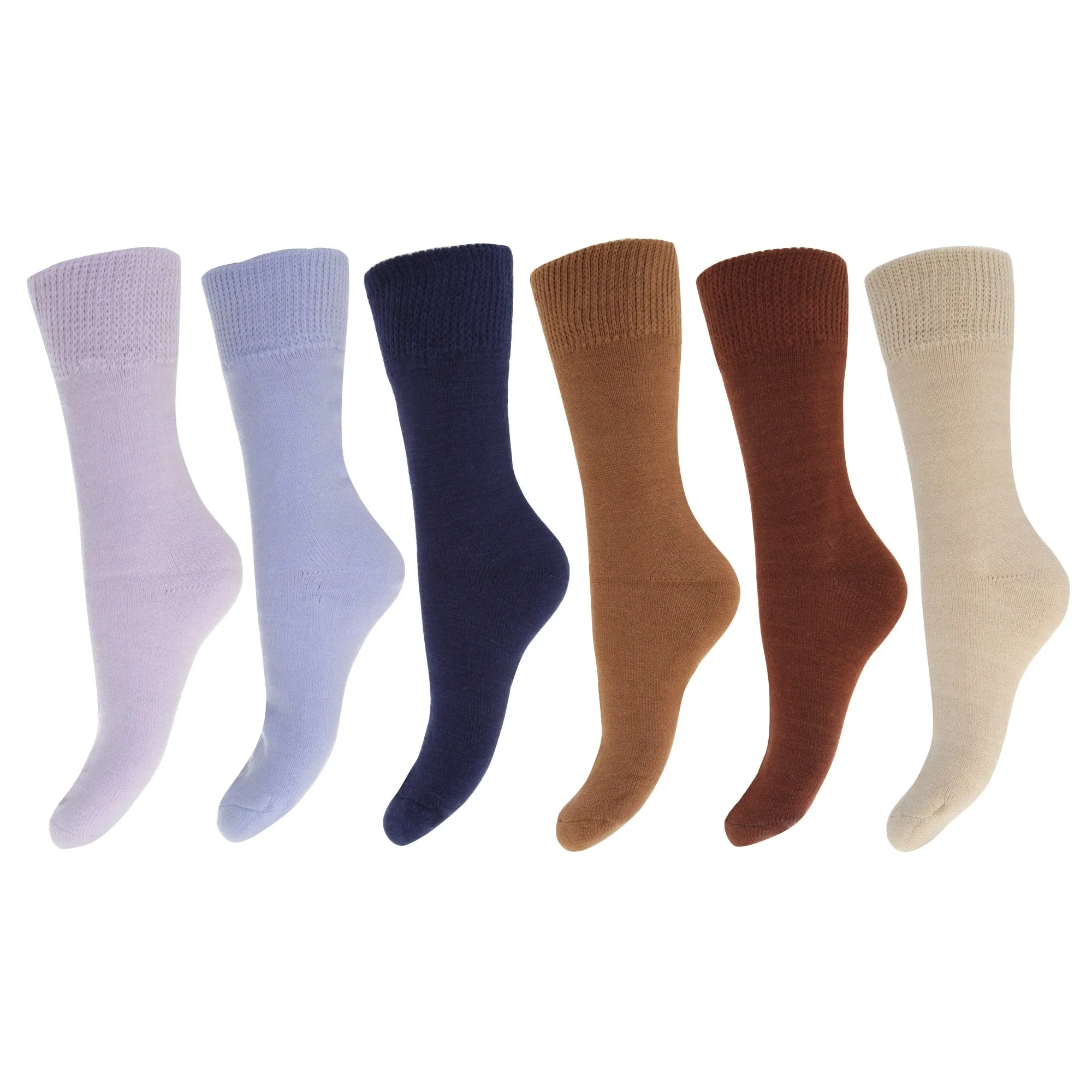 FLOSO Ladies/Womens Premium Quality Multipack Thermal Socks, Double Brushed Inside (Pack Of 6)