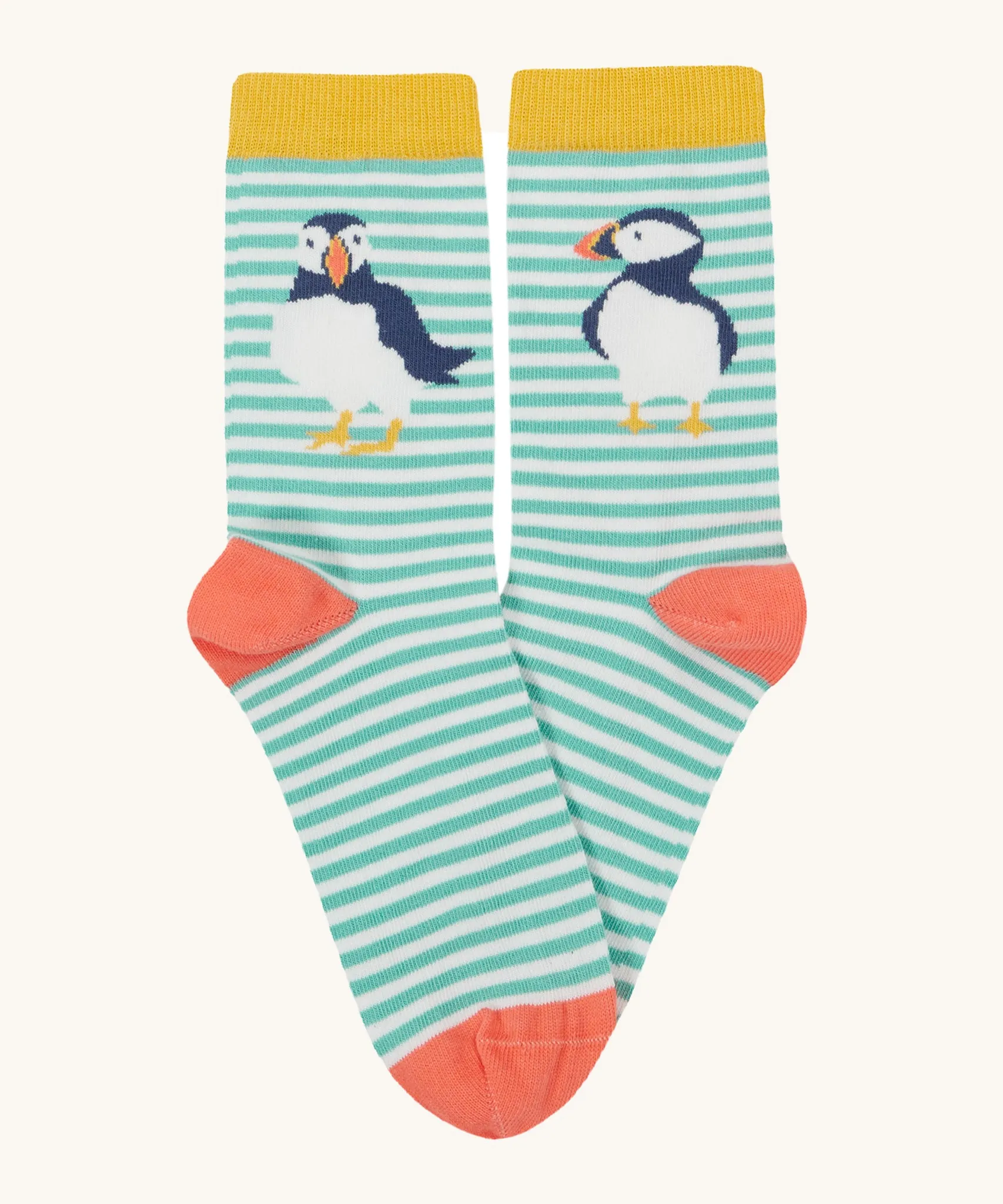 Frugi Rock My Socks 3 Pack - Cantaloupe/Puffin