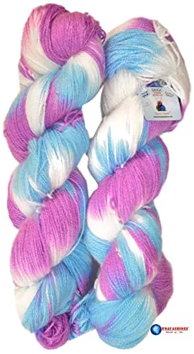 GANGA Glowing Star Printed Hand Knitting Yarn (Flourish) (Hanks-200gms)